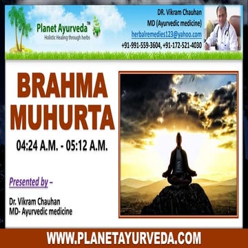 Benefits of waking in brahma muhurta