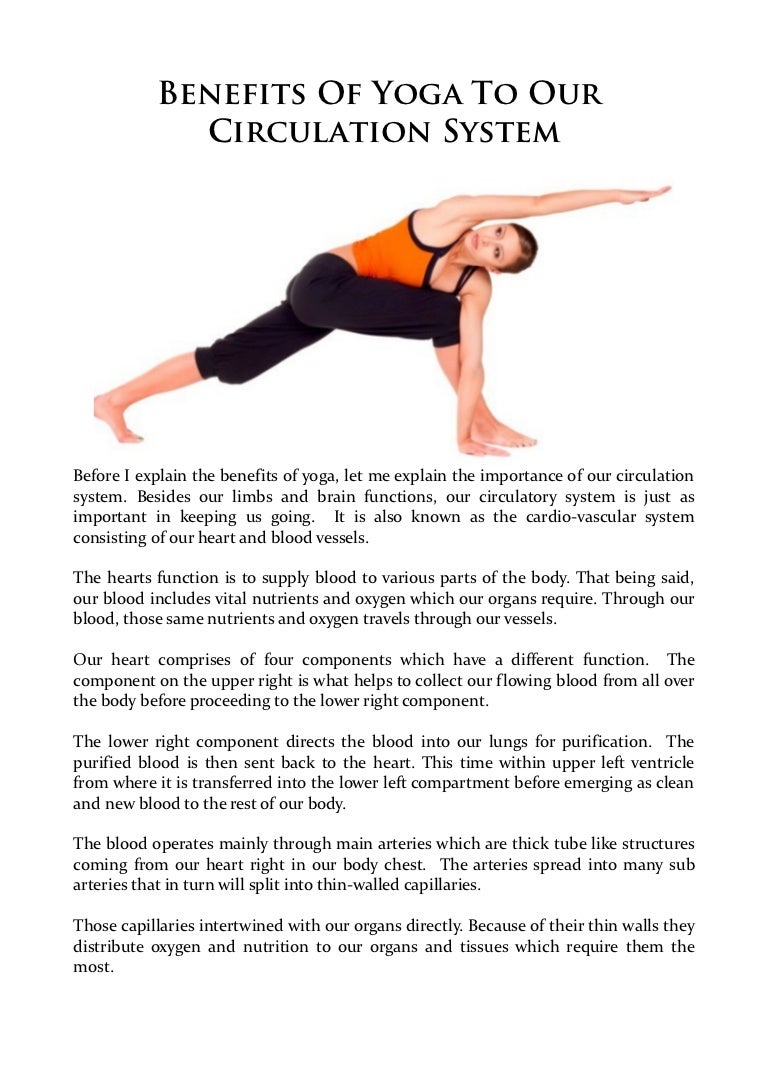 Benefits Of Yoga To Our Circulation System