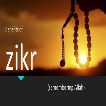 Benefits of zikr