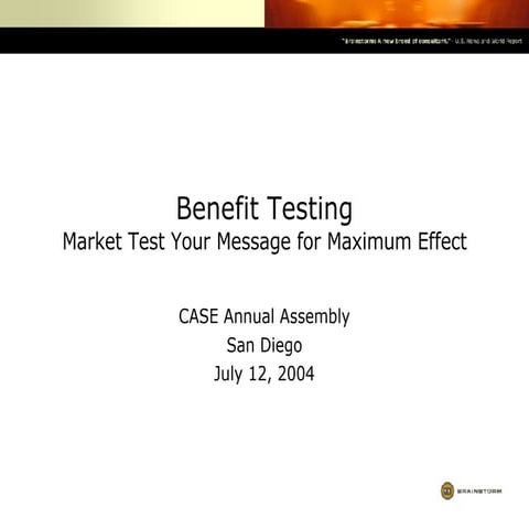 Benefit Testing CASE2004