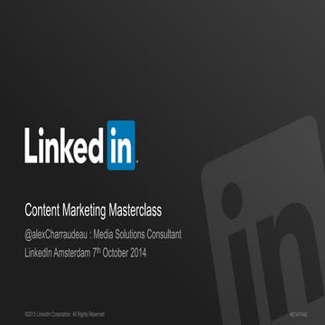 Content marketing masterclass - 7 oktober 2014 - BeNeLux
