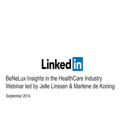 BeNeLux Healthcare September 2014