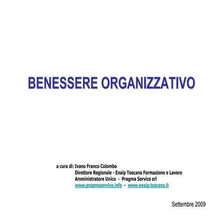 Benessere Organizzativo Slides