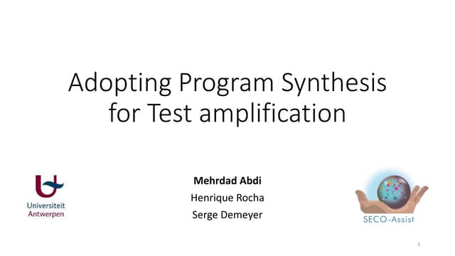 Adopting Program Synthesis for Test amplification