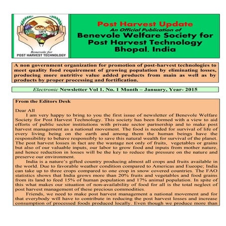 Benevole e newsletter jan 2015