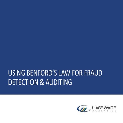 Using Benford's Law for Fraud Detection and Auditing