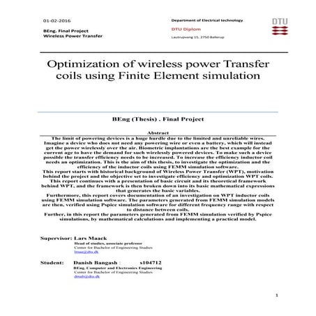 Bachelor- thesis, optimization of wireless power transfer coils using finite ...