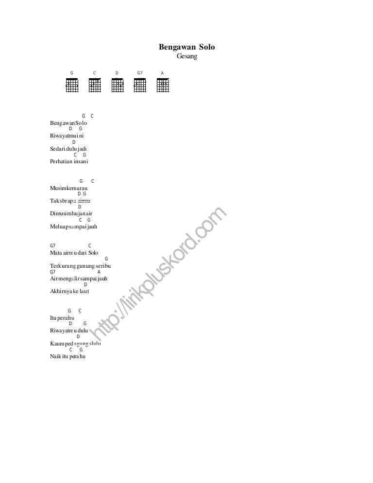 Chord Gitar Keroncong Bengawan Solo