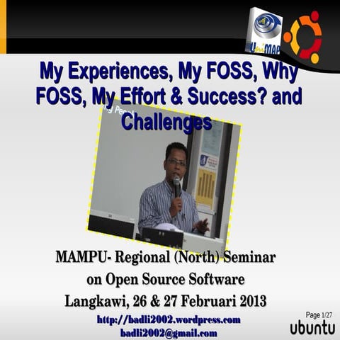 Bengkel Kesedaran OSS, MAMPU, Feb-2013