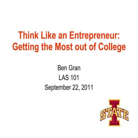 Ben Gran ISU Presentation 9-22-11