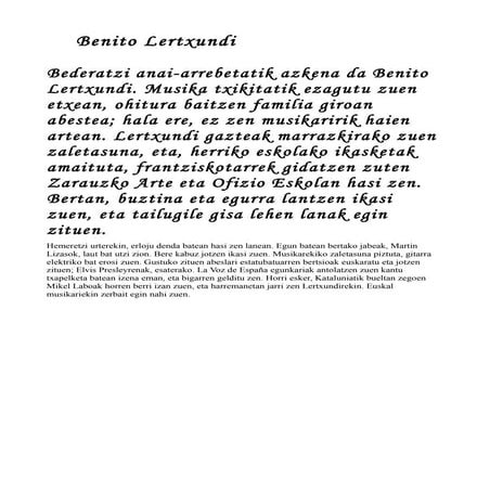 Benito lertxundi biografia