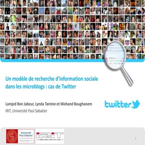 Un modèle de recherche d’information sociale dans les microblogs : cas de Twi...