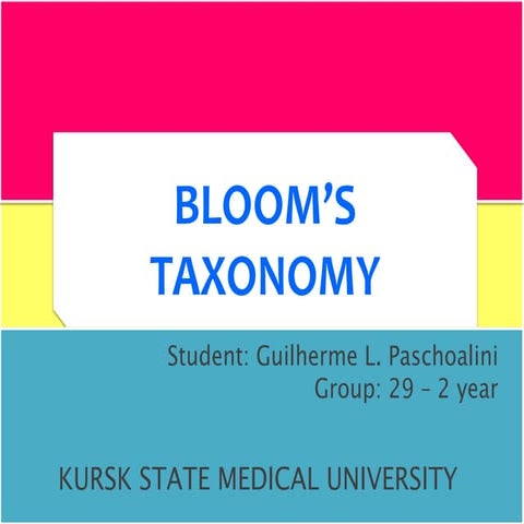 Benjamin bloom taxonomy ksmu