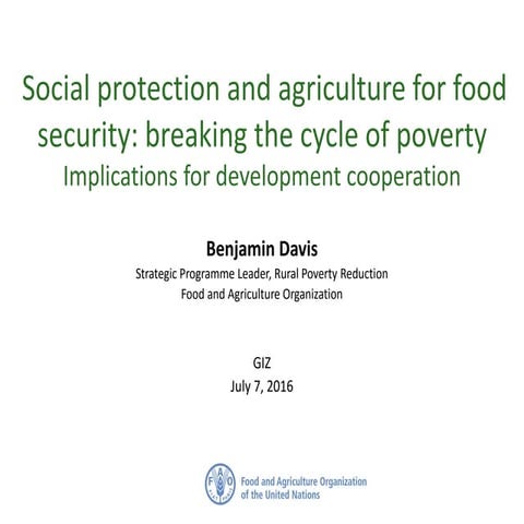 Social Protection and Agriculture for Food Security: Breaking the Cycle of Po...