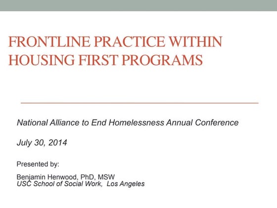 Homelessness and 
