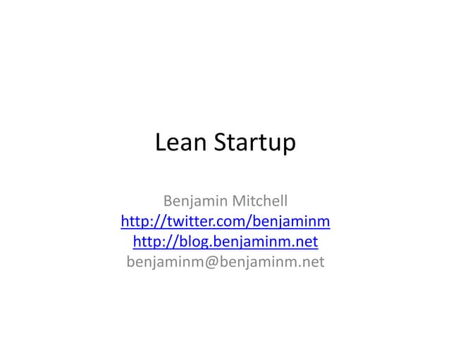 Lean startup