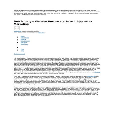 Ben & jerry strategy