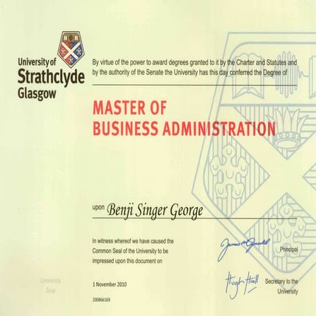 Masters in Business Administration