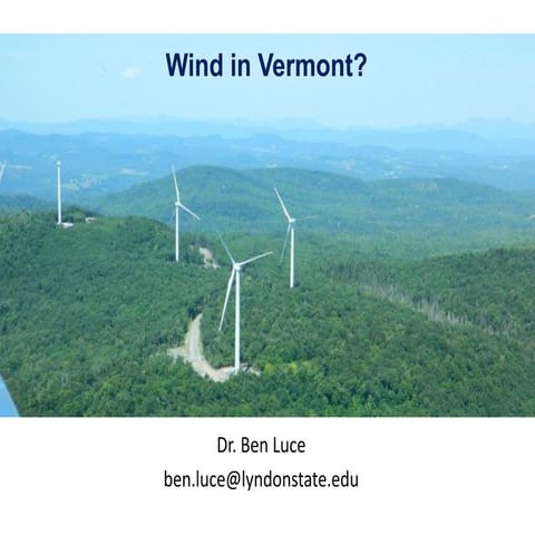 Ben Luce Presentation on Wind in Vermont From Grafton Vermont 11-26-12