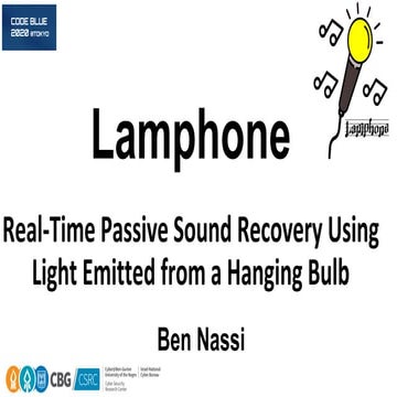 [CB20] Lamphone: Real-Time Passive Sound Recovery from Light Bulb ...