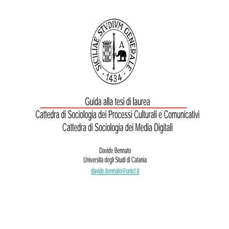 Davide Bennato: guida alla tesi di laurea