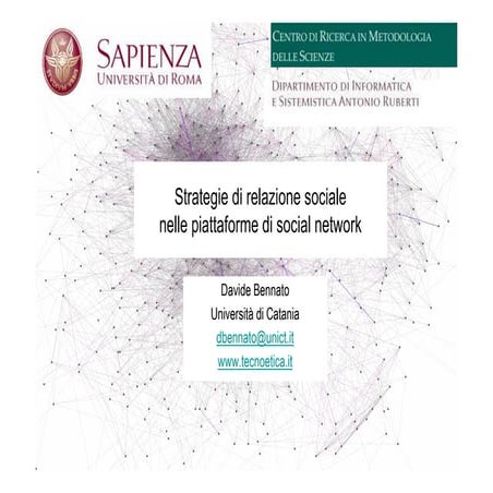 Strategie di relazione sociale nei social network