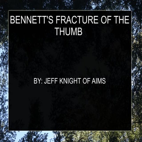 Bennetts Fracture