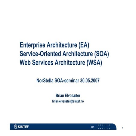 Enterprise Architecture og SOA trender
