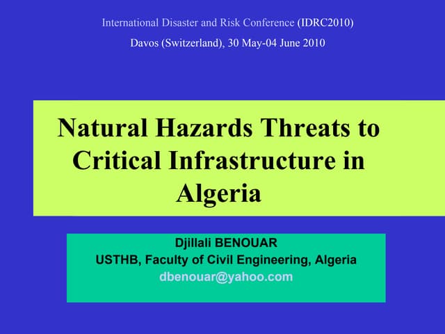 Natural Hazards Threats to Critical...
