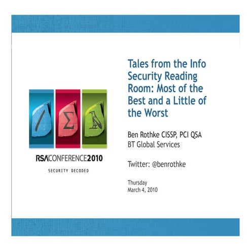 Ben Rothke   RSA PK 2010