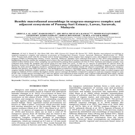 Diversity, distribution and conservation status of mangrove species in ...