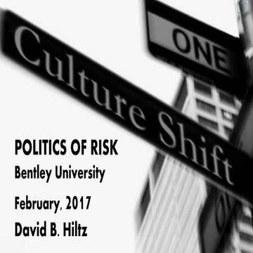 Politics of Risk Guest Lecture