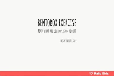Bentobox Exercise