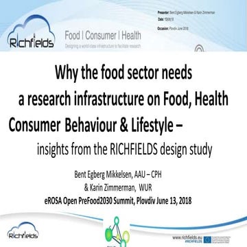 Why the food sector needs a research infrastructure on Food and Health Consum...
