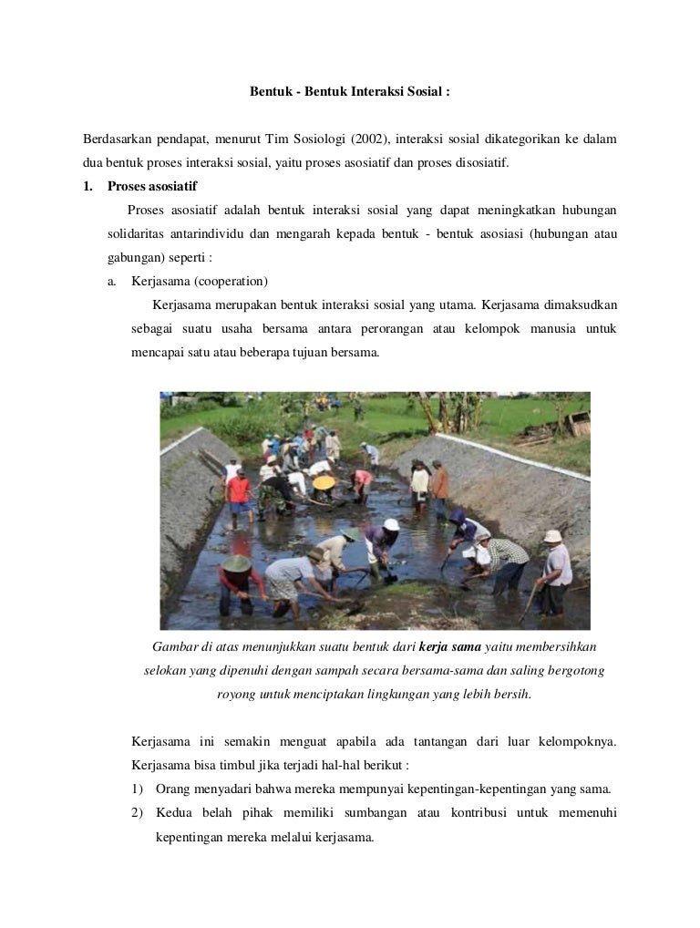 Bentuk Bentuk Interaksi Sosial