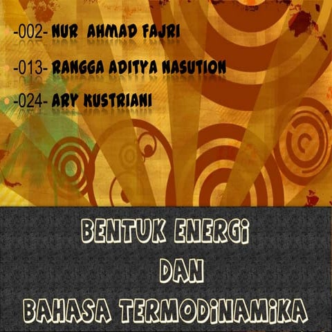 Bentuk energi dan bahasa termodinamika