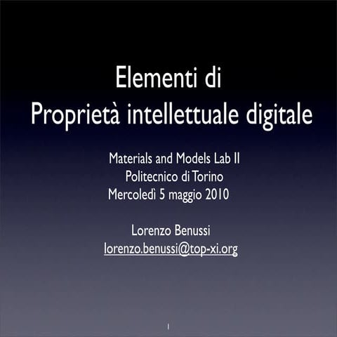 Elementi di proprietà intellettuale digitale