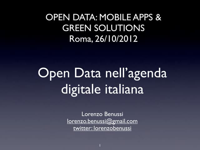 Open Data nell'agenda digitale ital...