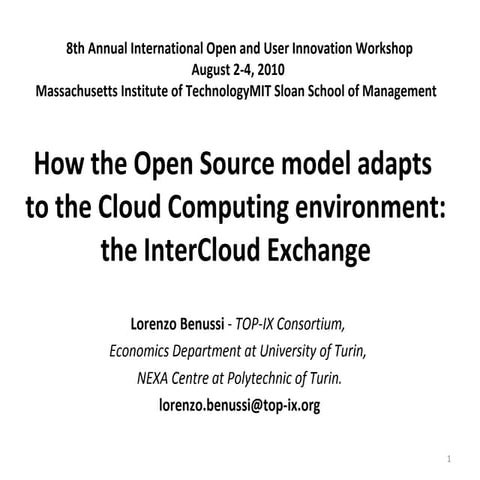 How the Open Source model adapts to the cloud computing environment