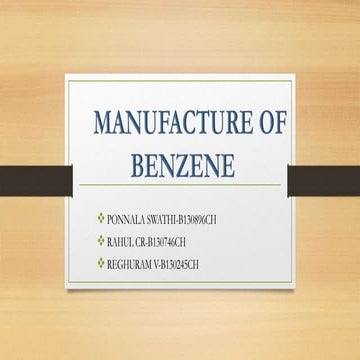 Benzene manufacturing