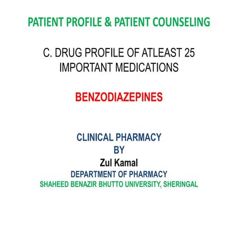 Benzodiazipines Dr-Z Pharmacy Practice 