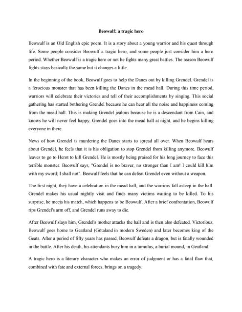 analytical essay on beowulf