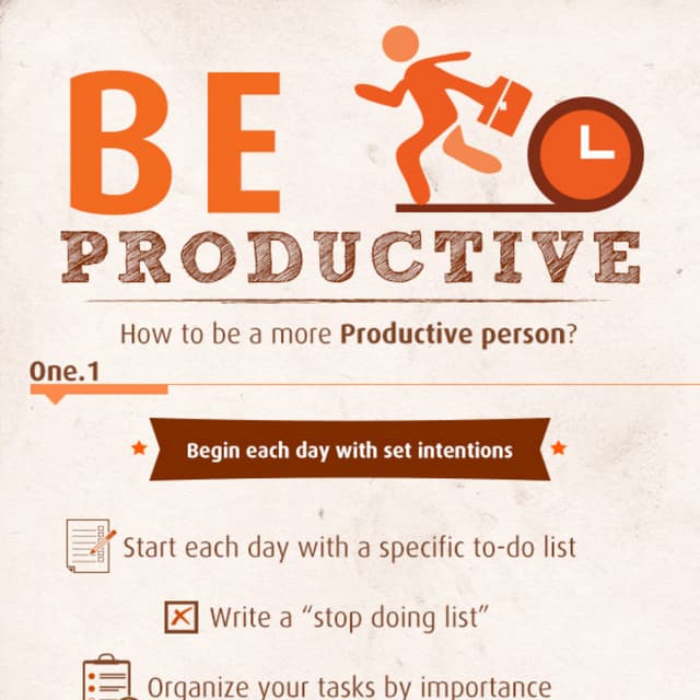 How to be a more productive person infographic