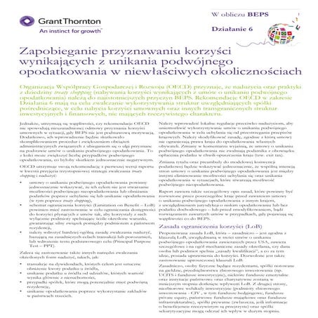 Zapobieganie przyznawaniu korzyści wynikających z unikaniu podwójnego opodatk...