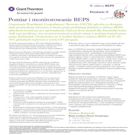 Pomiar i monitorowanie BEPS