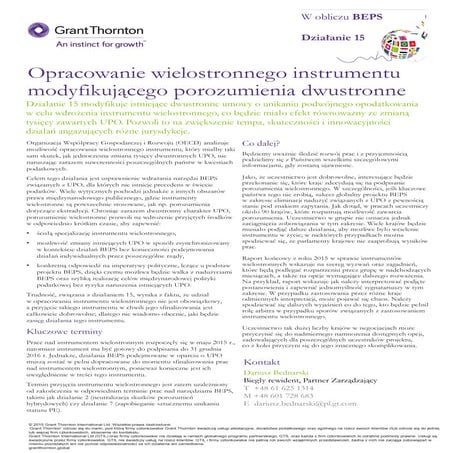 Opracowanie wielostronnego instrumentu modyfikującego porozumienia dwustronne 