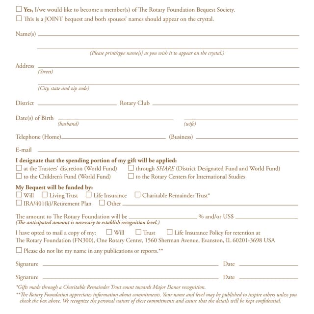 Benefactor Gift Commitment | PDF