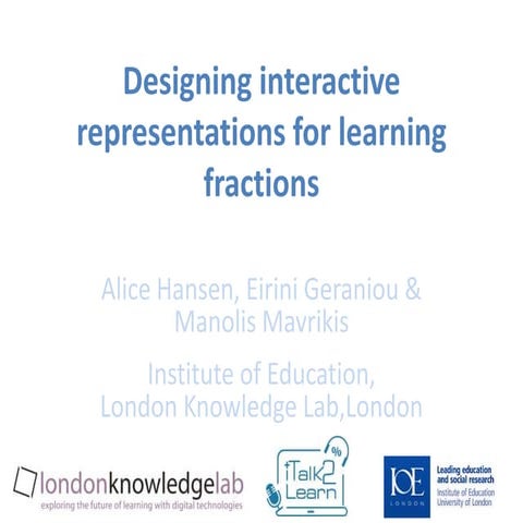 Designing interactive representations for learning fractions