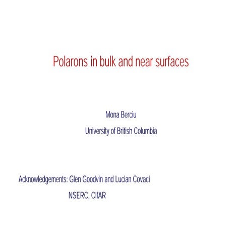 Polarons in bulk and near surfaces
