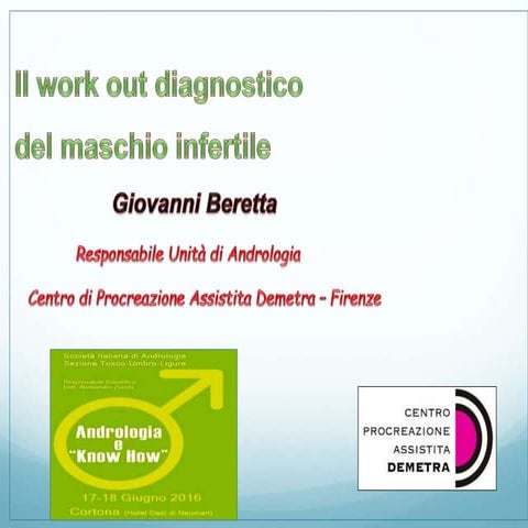 Il work out diagnostico del maschio infertile